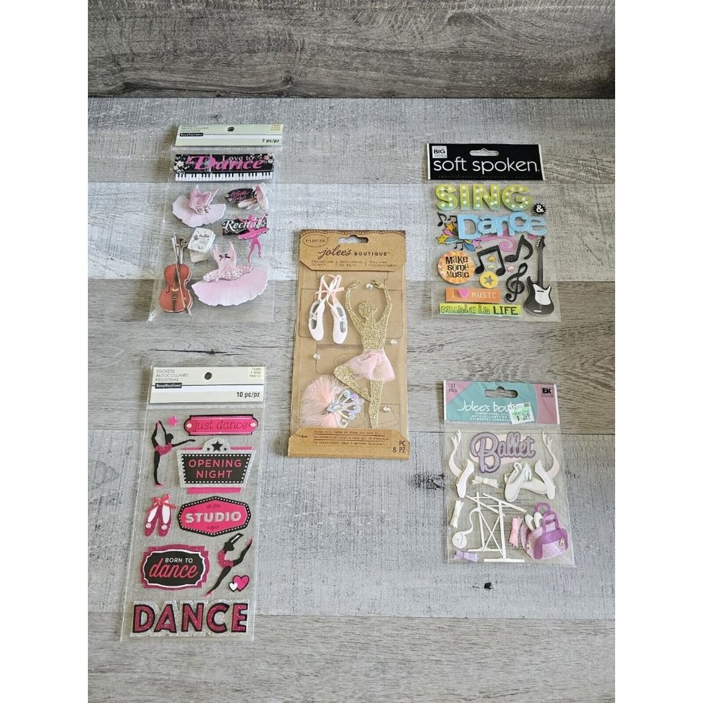 Sticker Lot - Ballet Dance Ballerina Scrapbooking 3D Stickers Jolee's RARE #67